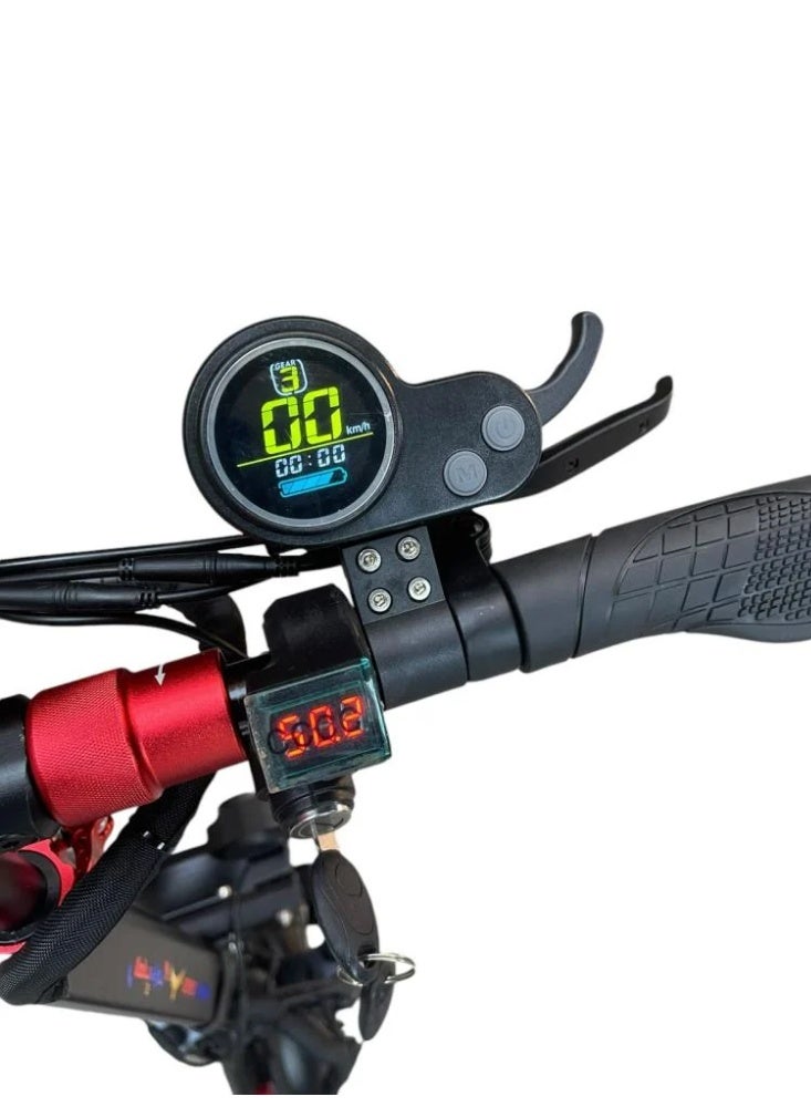 سكوتر نيازي مونستر 48 فولت كهربائي | محركان 1500 واط | بطارية 15 أمبير/ساعة | قابل للطي | إطارات 11 بوصة خالية من الهواء | أقصى سرعة 75 كم/س | فرامل أمامية وخلفية | بلوتوث ومصابيح LED | لجميع التضاريس - Image 3